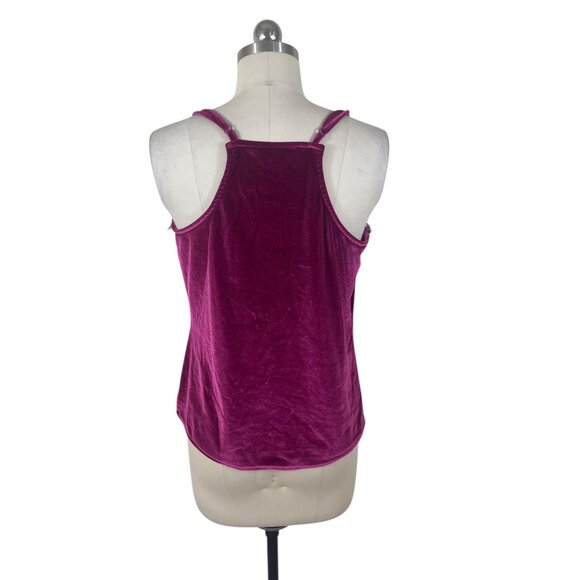 Nine West Y2K Velvet Camisole Top Womens Medium Red Lace Whimsigoth Dark Cottage - Picture 4 of 9